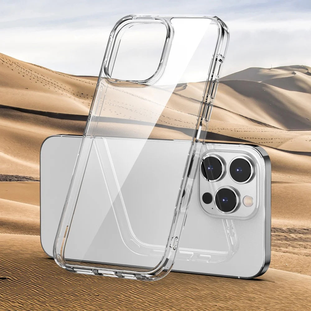 Aurora Series For iPhone 15 Clear Slim Mobile Phone Shell Case Hard PC + Soft TPU Cover - Transparent - 5