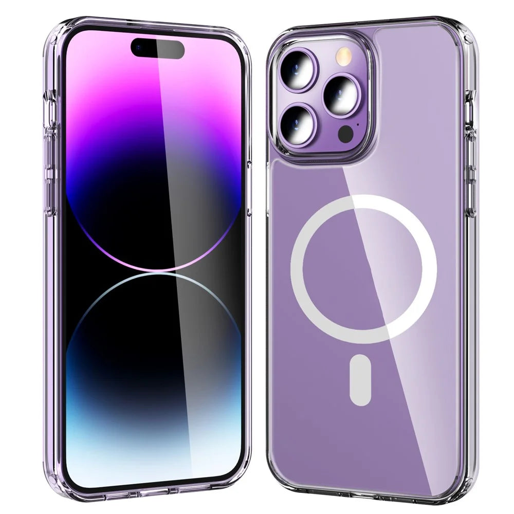 AHASTYLE PC06 For iPhone 14 Pro Max Dustproof Phone Case Compatible with MagSafe HD Clear PC + TPU Cover - 1