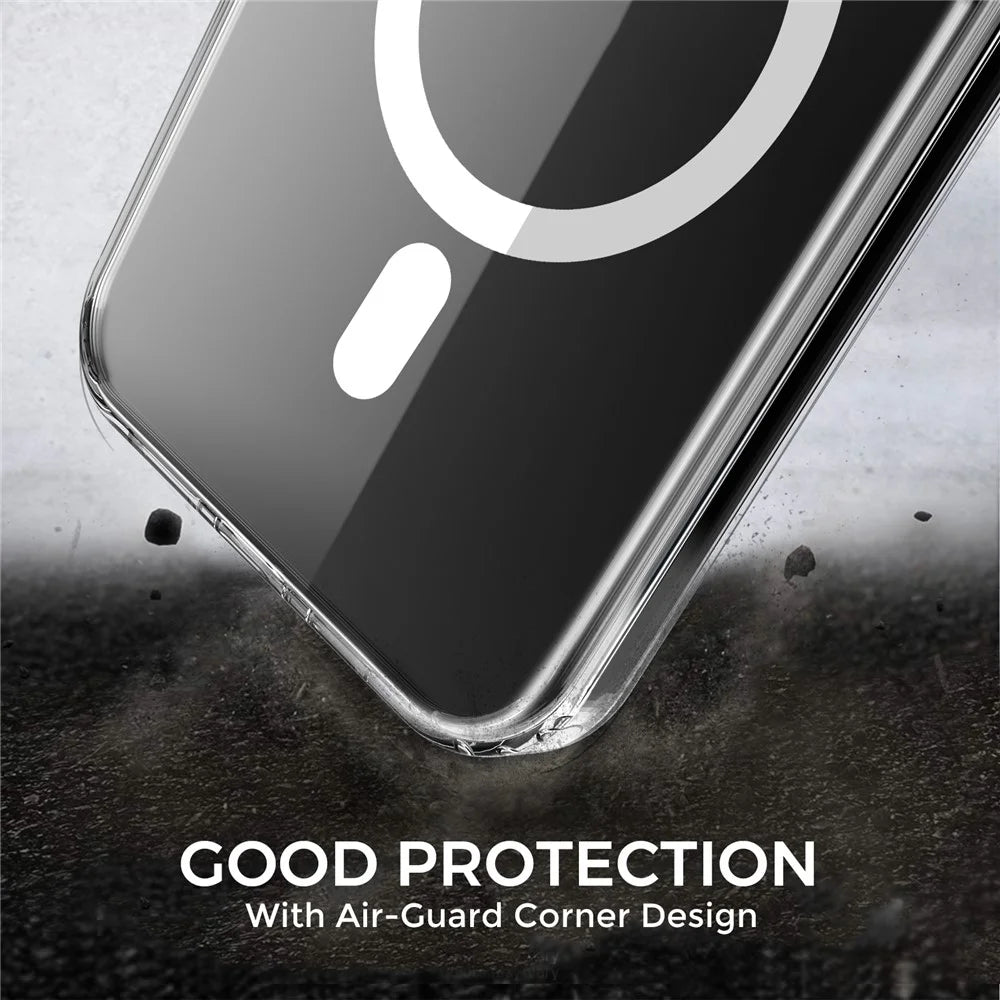 AHASTYLE PC06 For iPhone 14 Pro Max Dustproof Phone Case Compatible with MagSafe HD Clear PC + TPU Cover - 4