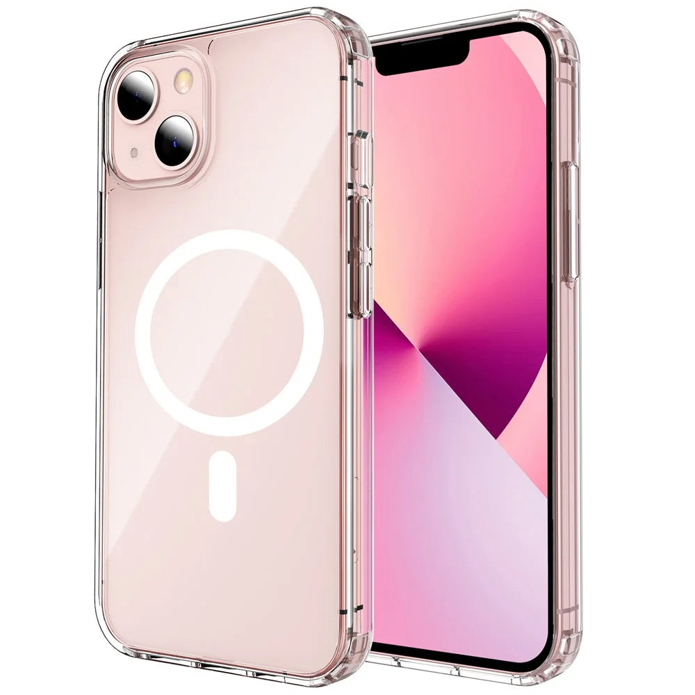 AHASTYLE PC06 Phone Cover for iPhone 13 mini , HD Clear PC + TPU Case Compatible with MagSafe - 1