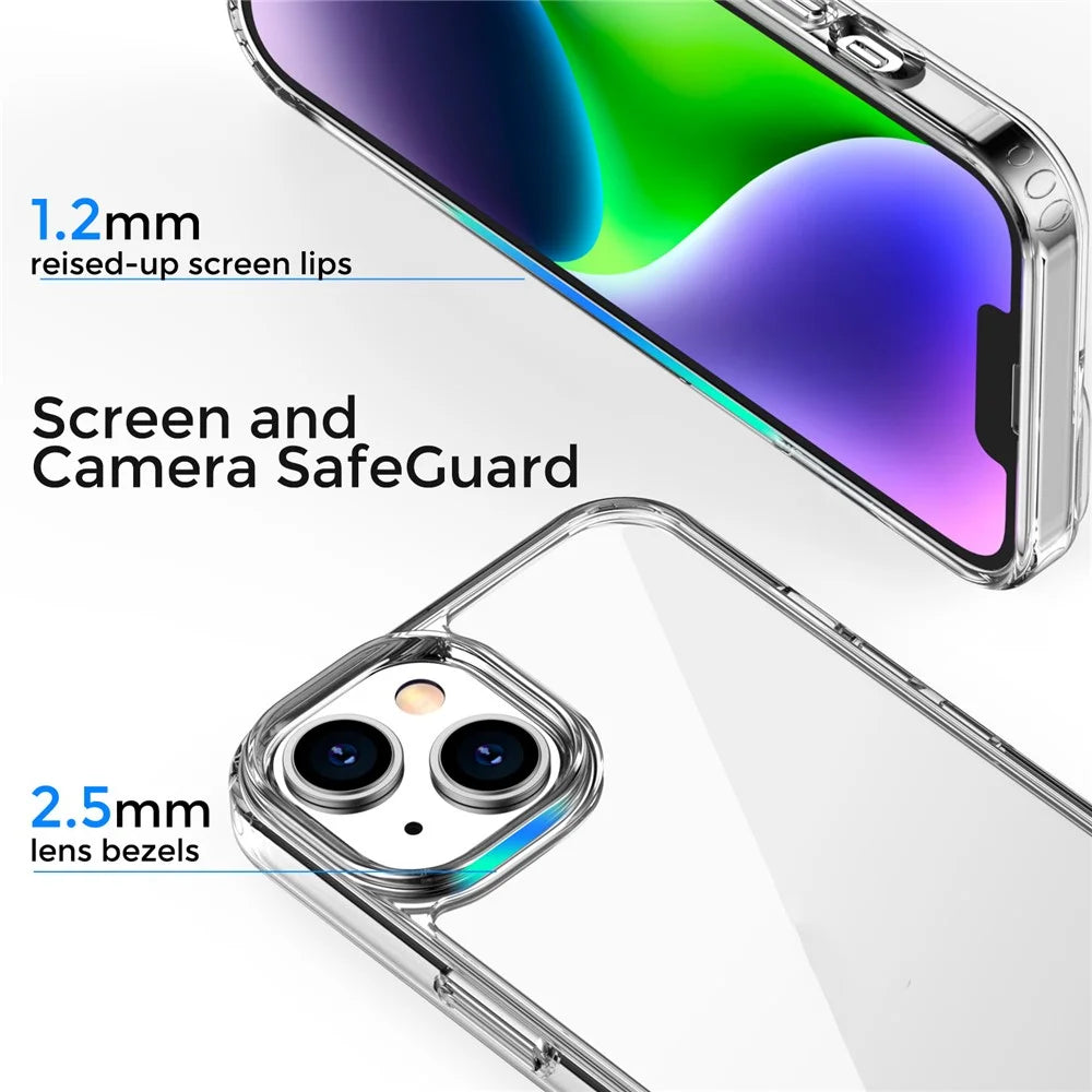 AHASTYLE PC06 Anti-Scratch PC + TPU Cover For iPhone 14 , Dustproof Clear Mobile Phone Shell Case - 2