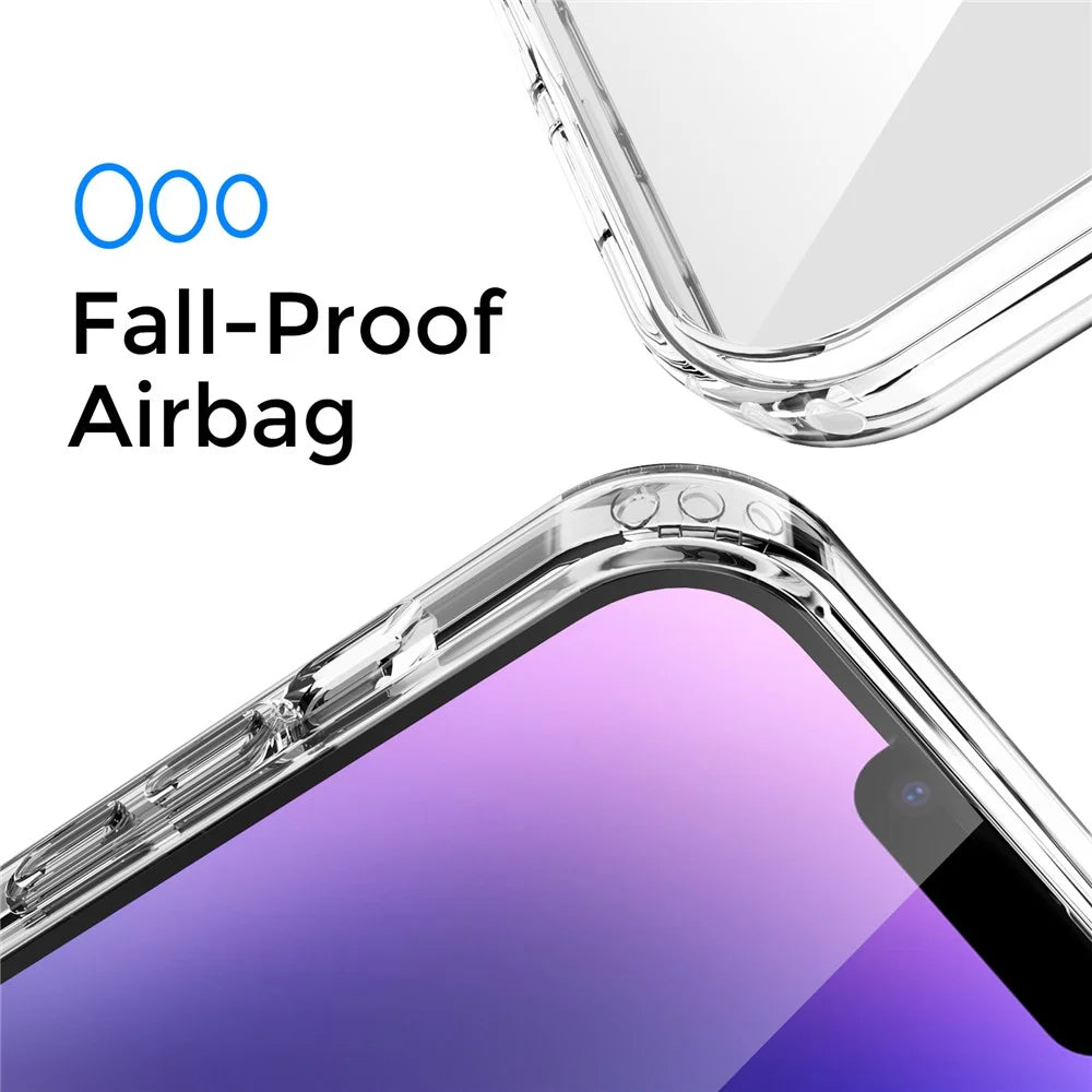 AHASTYLE PC06 Anti-Scratch PC + TPU Cover For iPhone 14 , Dustproof Clear Mobile Phone Shell Case - 3
