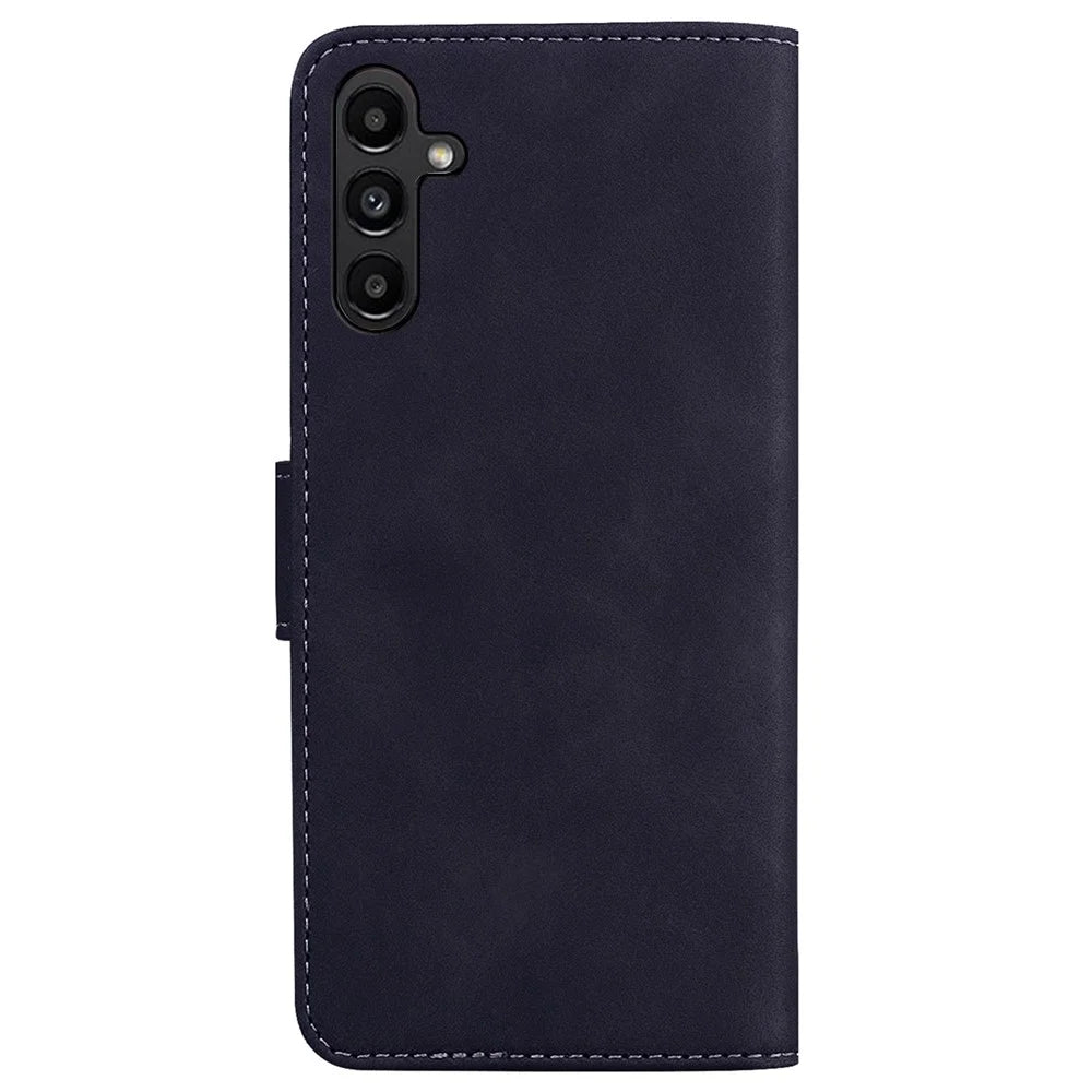 Phone Case for Samsung Galaxy A25 5G (Global) (161.0 x 76.5 x 8.3mm) Solid Color PU Leather Wallet Cell Phone Protective Cover with Stand - Black - 7