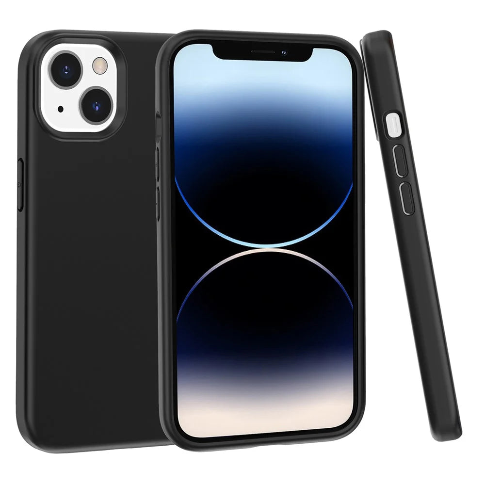 For iPhone 15 Rubberized Surface PC + TPU Hybrid Phone Shell Anti-Scratch Phone Case Cover - Black - 5