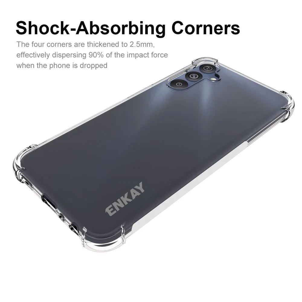 ENKAY HAT PRINCE For Samsung Galaxy F34 5G / M34 5G Clear TPU Phone Case Four Corners Reinforced Anti-slip Strip Edge Cover - 2