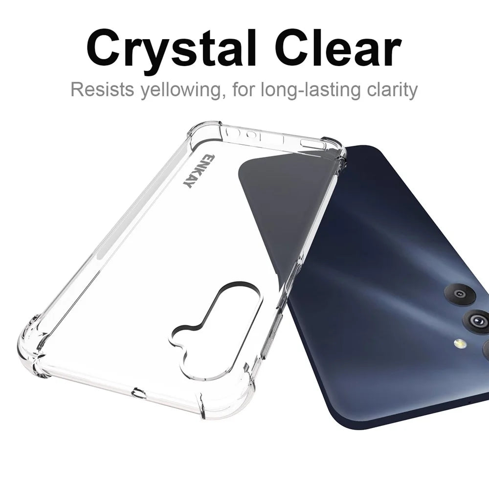 ENKAY HAT PRINCE For Samsung Galaxy F34 5G / M34 5G Clear TPU Phone Case Four Corners Reinforced Anti-slip Strip Edge Cover - 5