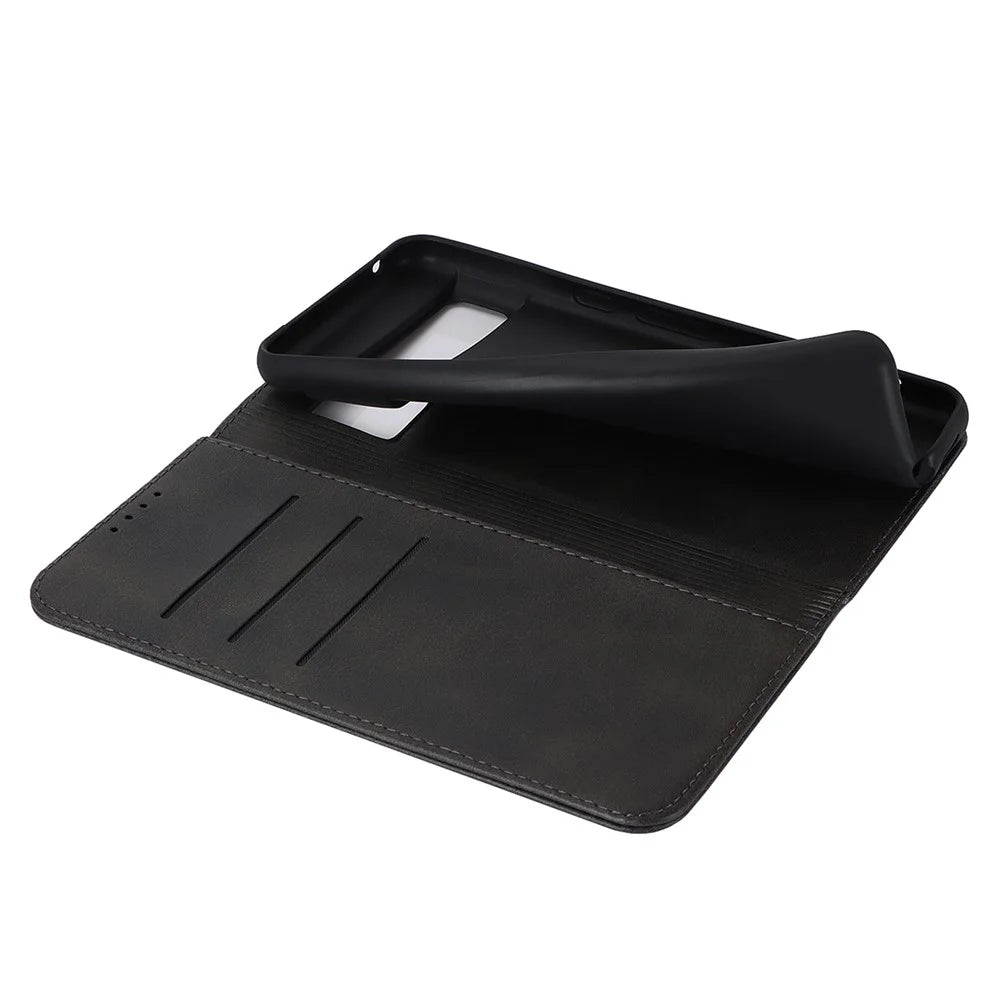 Calf Texture PU Leather Case for Google Pixel 8 Pro , Anti-drop Stand Wallet Phone Cover - Black - 5