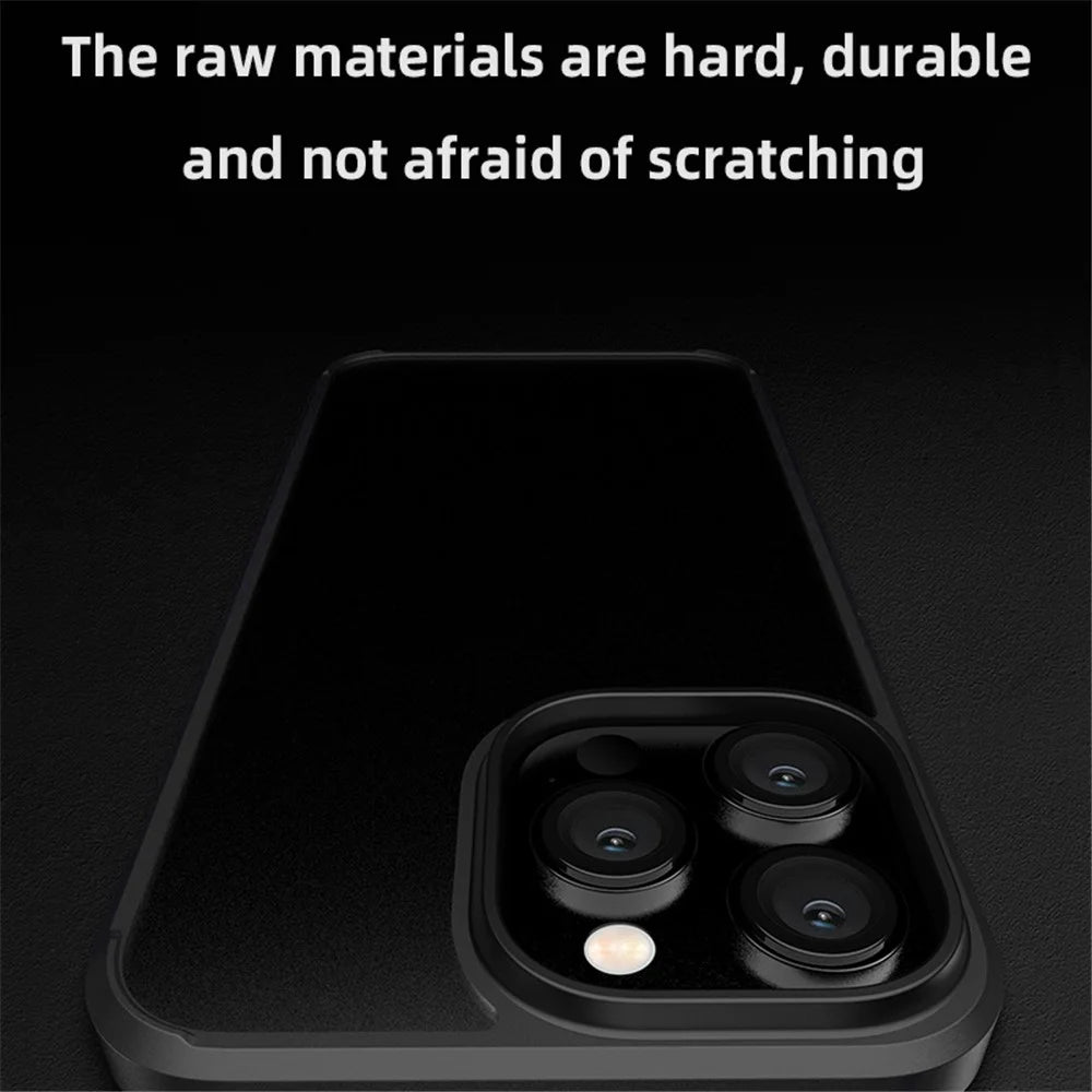 X-LEVEL Hard PC Soft TPU Phone Case for iPhone 15 Pro Shockproof Anti-Drop Matte Phone Shell - Transparent - 2