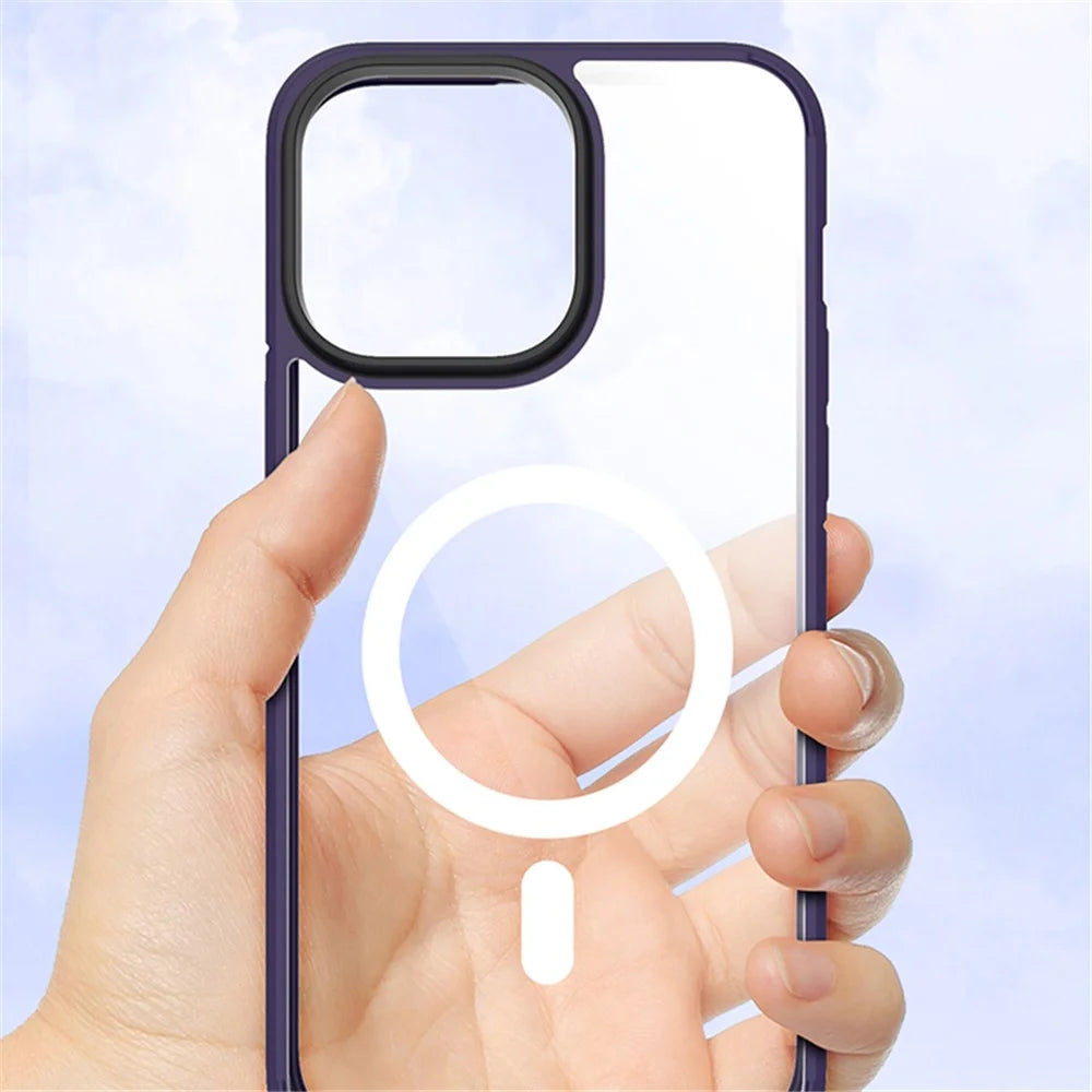 X-LEVEL Crystal Clear Series Slim Phone Case for iPhone 15 Pro Max Anti-Drop TPU+PC Phone Case Compatible with MagSafe - Transparent - 2