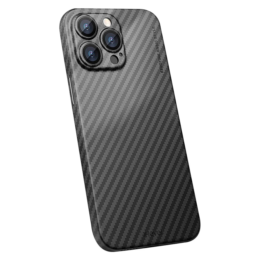 X-LEVEL For iPhone 15 Pro Max Carbon Fiber Texture Hard PC Back Case Ultra Thin Anti-drop Phone Cover - 1