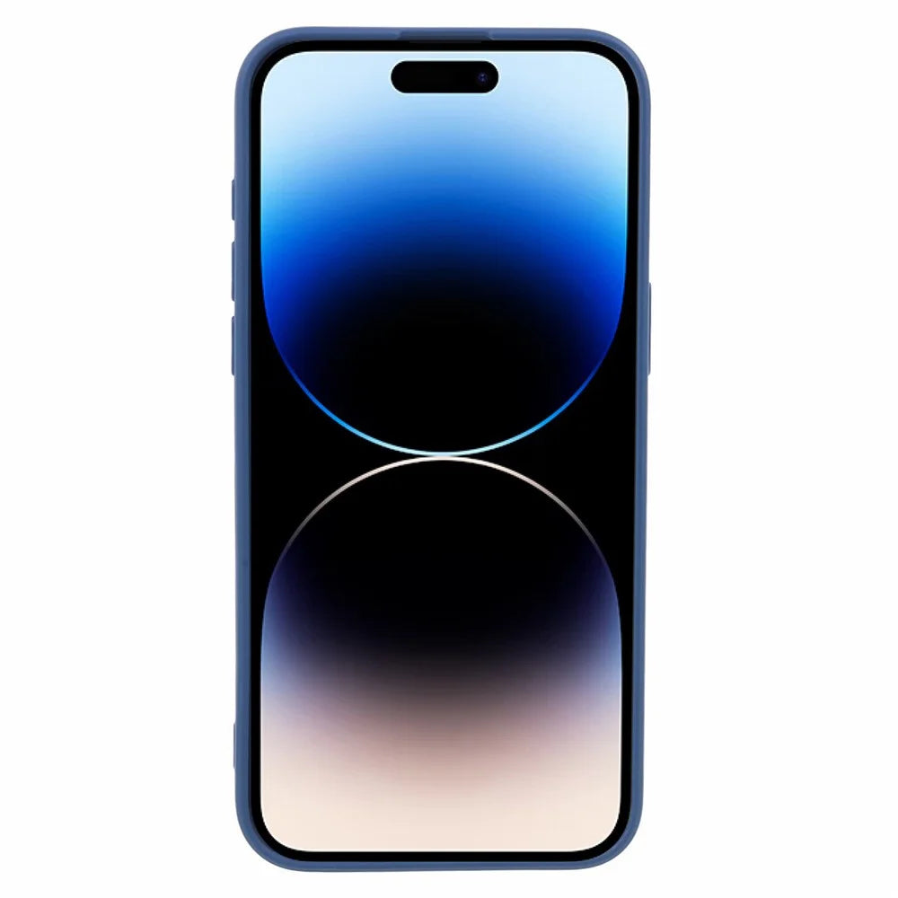 Straight Edge Phone Case for iPhone 15 Pro Soft TPU Lens Precise Cutout Protection Cover - Sapphire - 2