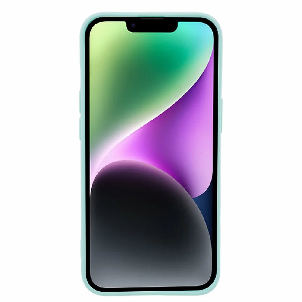 For iPhone 15 Straight Edge Phone Case Soft TPU Lens Precise Cutout Anti-scratch Cover - Baby Blue - 2