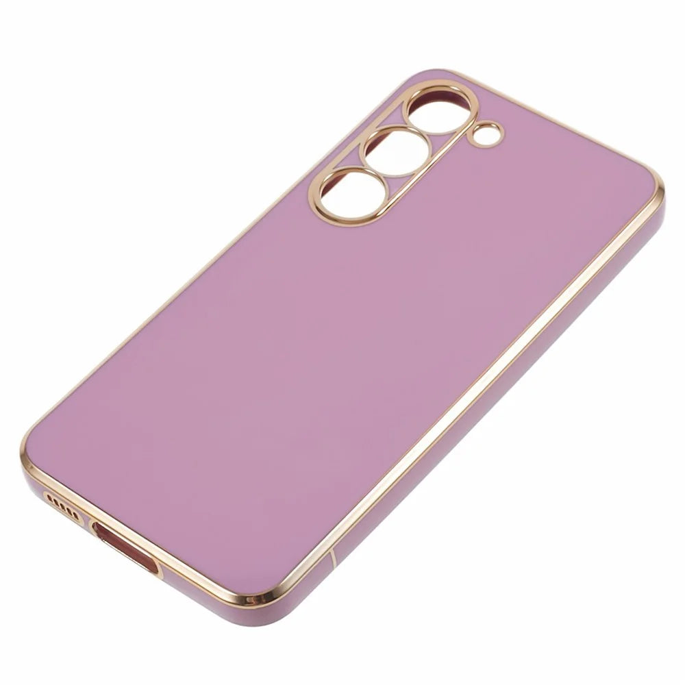 Anti-scratch TPU Phone Case for Samsung Galaxy S23 Electroplating 6D Glossy Cell Phone Back Cover - Purple - 4