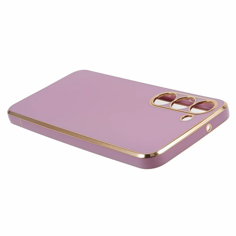 Anti-scratch TPU Phone Case for Samsung Galaxy S23 Electroplating 6D Glossy Cell Phone Back Cover - Purple - 6