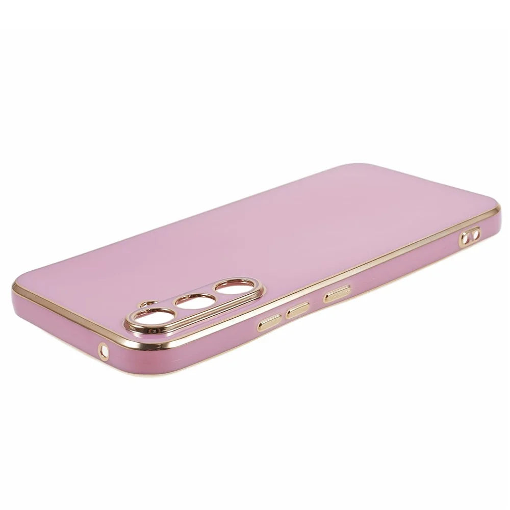 Soft TPU Case for Samsung Galaxy S23 FE , Glossy 6D Electroplating Phone Protective Back Cover - Purple - 5