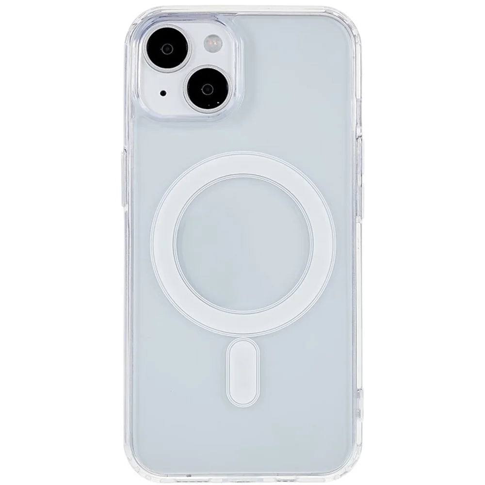 For iPhone 15 Plus Clear Magnetic Phone Case Compatible with MagSafe Acrylic + TPU Drop-proof Cover - 2