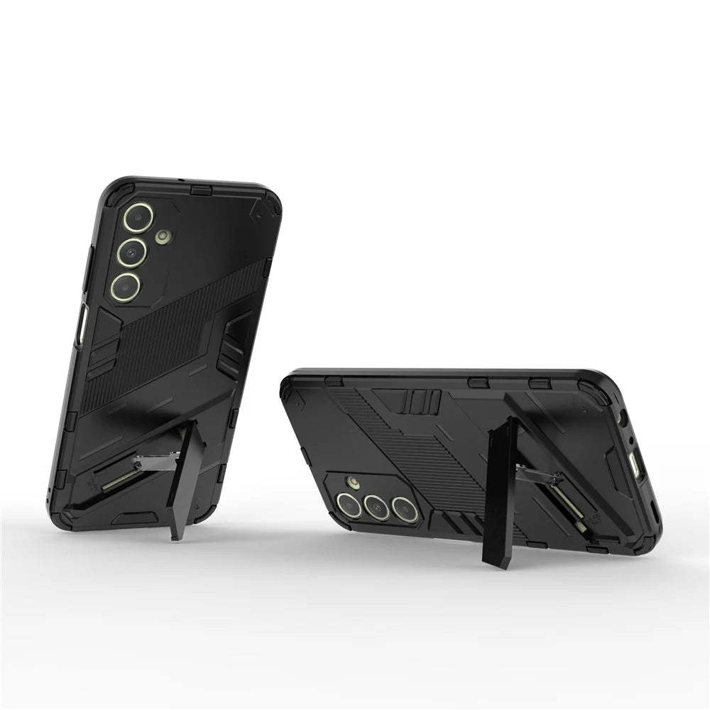 For Samsung Galaxy A25 5G (Global) (161.0 x 76.5 x 8.3mm) Kickstand Cover PC+TPU Shockproof Protection Phone Case - Black - 3