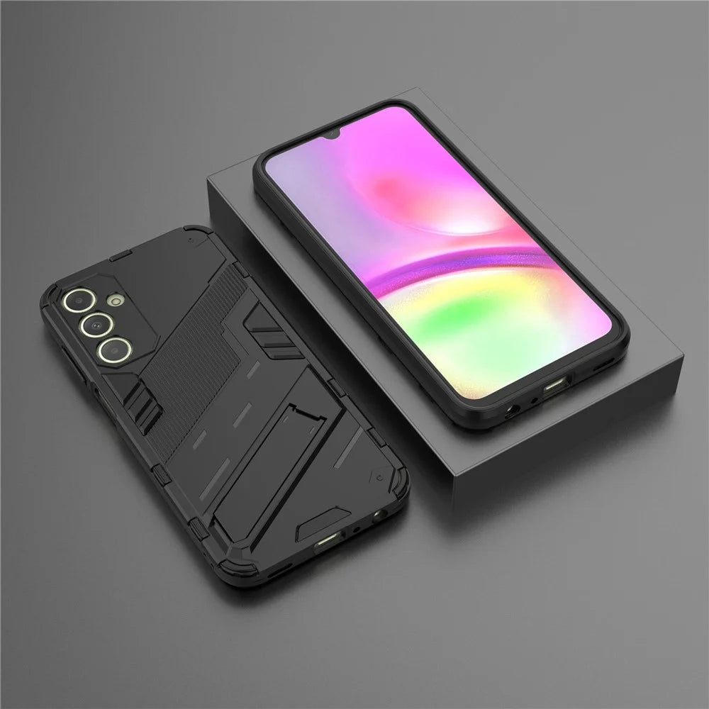 For Samsung Galaxy A25 5G (Global) (161.0 x 76.5 x 8.3mm) Kickstand Cover PC+TPU Shockproof Protection Phone Case - Black - 7