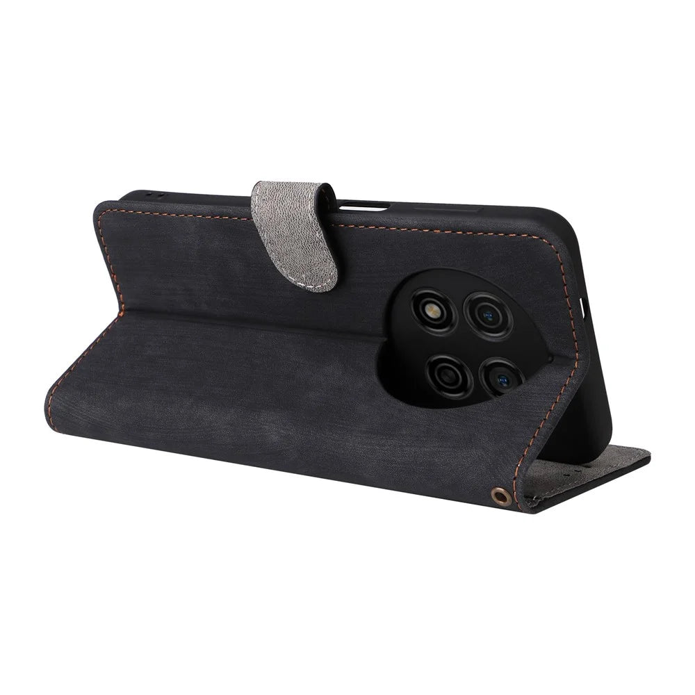 For Ulefone Note 15 Wallet Phone Case Anti-Scratch RFID Blocking Leather Cover with Strap - Black - 4