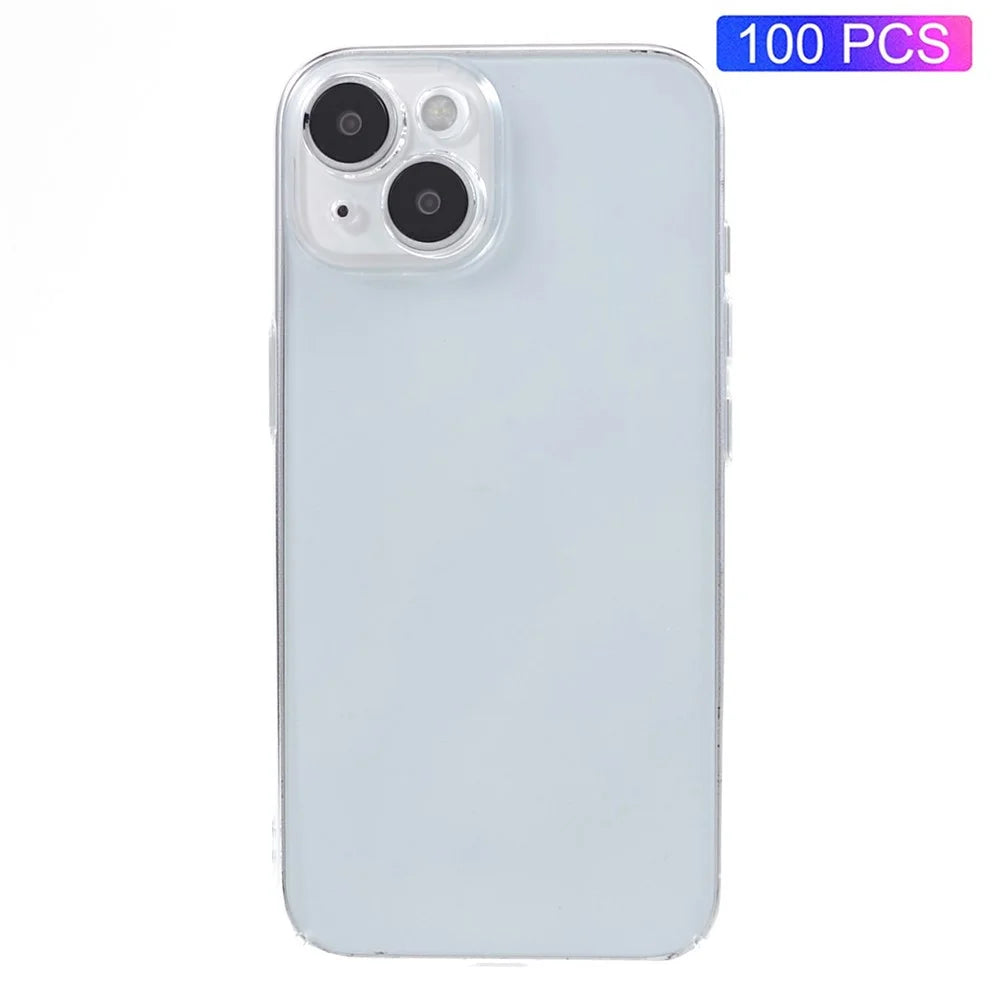 100PCS For iPhone 14 Plus Crystal Clear Plastic Cell Phone Cover Hard Phone Case HD Transparent Shell - 1