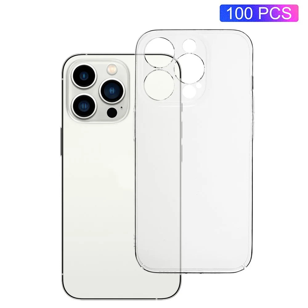 100PCS For iPhone 12 Pro HD Transparent Shell Clear Plastic Cell Phone Cover Slim-Fit Hard Phone Case - 1