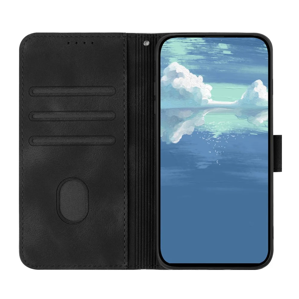 YX0040 For Samsung Galaxy S23 FE Imprinted PU Leather Wallet Case Stand Protective Phone Cover - Black - 3