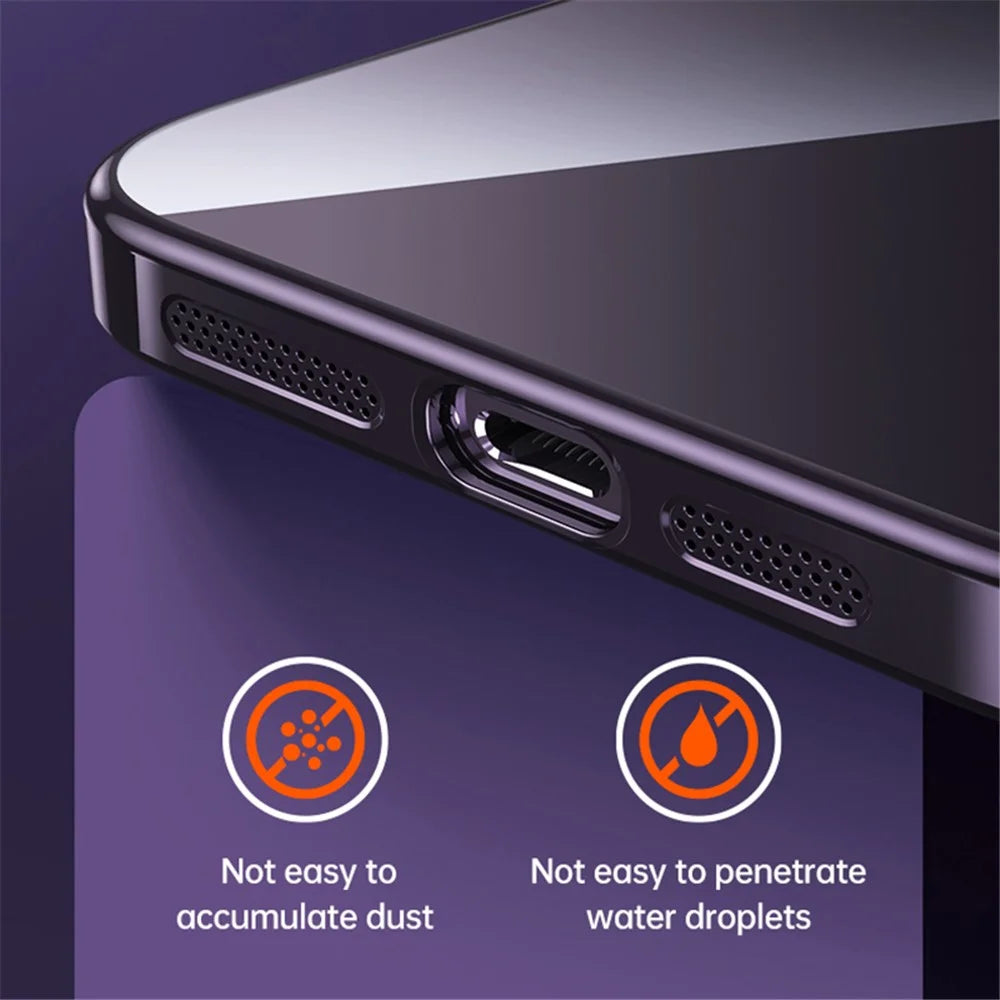 SULADA For iPhone 15 Pro Max Scratch Proof Electroplating Straight Edge Clear Phone Case TPU Cover - Silver - 3