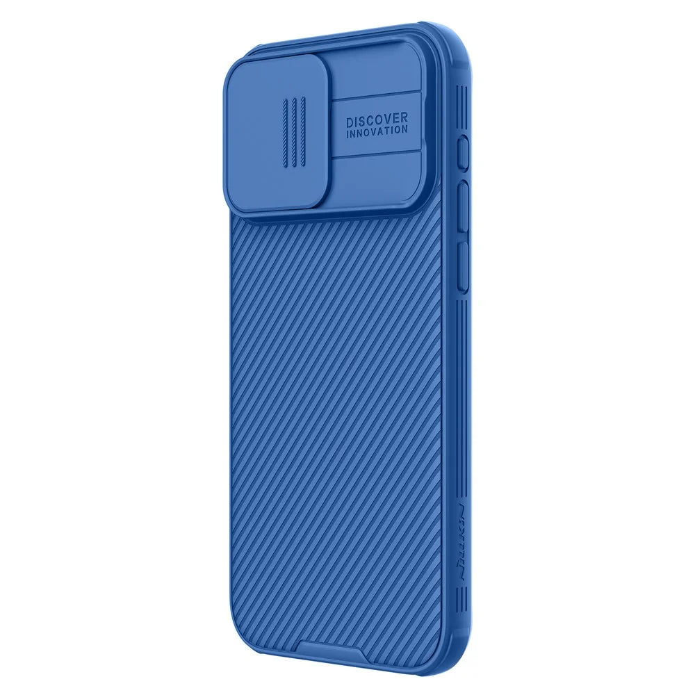 NILLKIN CamShield Pro Series for iPhone 15 Pro PC+TPU Phone Case Slide Camera Shield Cover - Blue - 2