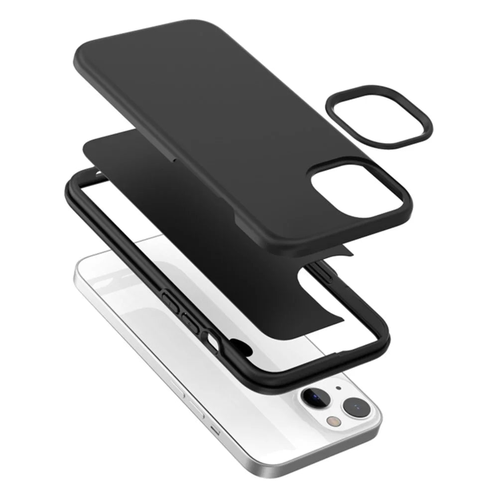 For iPhone 15 Plus Mobile Phone Case TPU+PC Shell Thickened Skin-touch Feeling Cell Phone Cover - 2