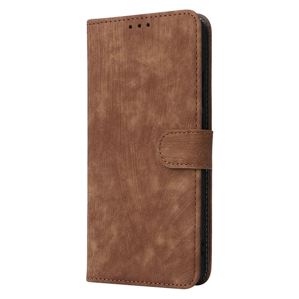 For OnePlus Nord CE3 5G / Oppo K11 5G RFID Blocking Cell Phone Case Leather Wallet Stand Cover with Strap - Brown - 5