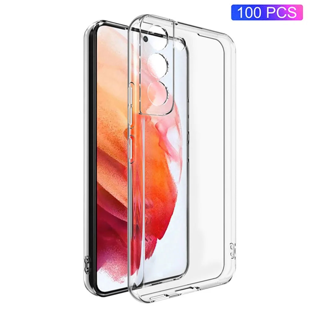 100PCS For Samsung Galaxy S22 5G Phone Case Anti-Scratch Cover Hard Plastic Clear Cell Phone Shell - 1
