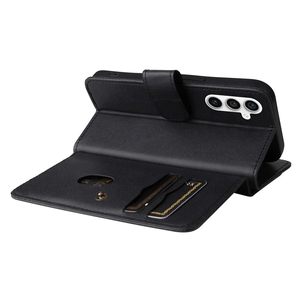 For Samsung Galaxy S23 FE Leather Case with 10 Card Holder Phone Cover Stand - Black - 7