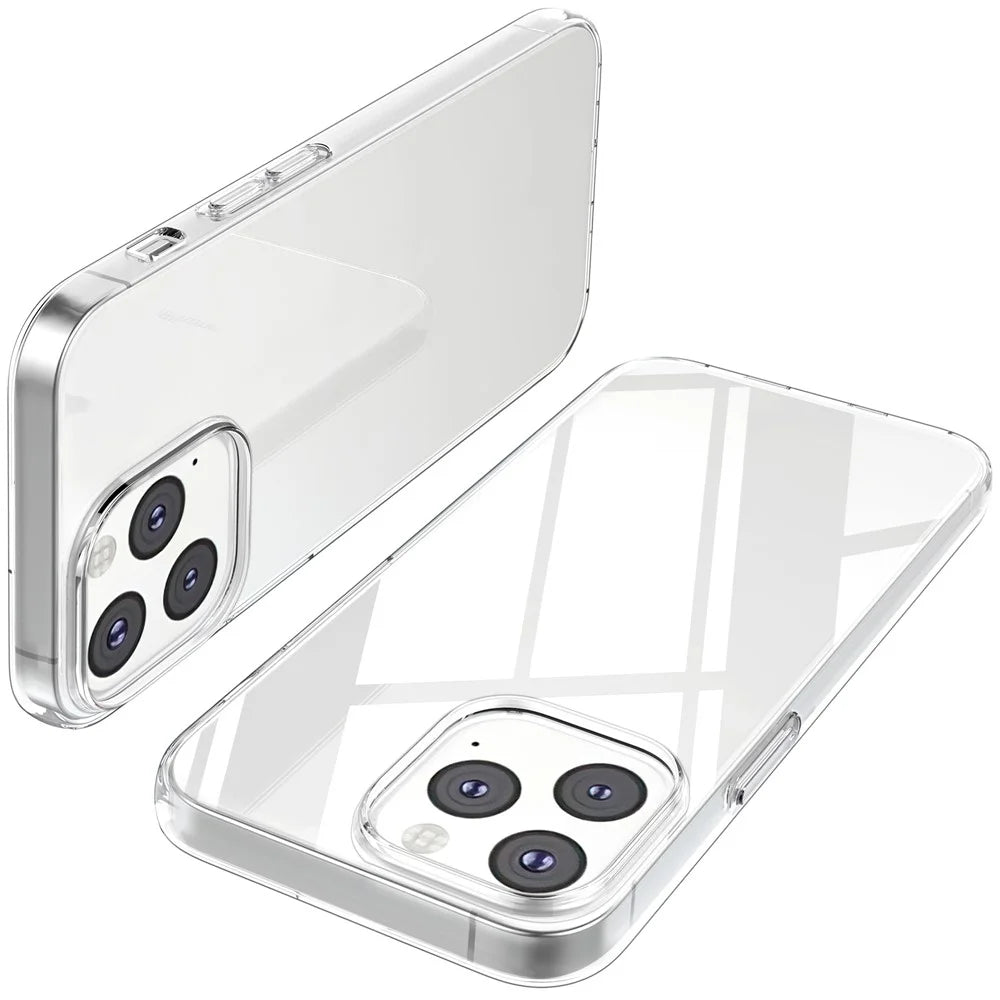 For iPhone 15 Plus Anti-drop Clear TPU Phone Case with 2.5D Arc Edge Tempered Glass Screen Film - 2
