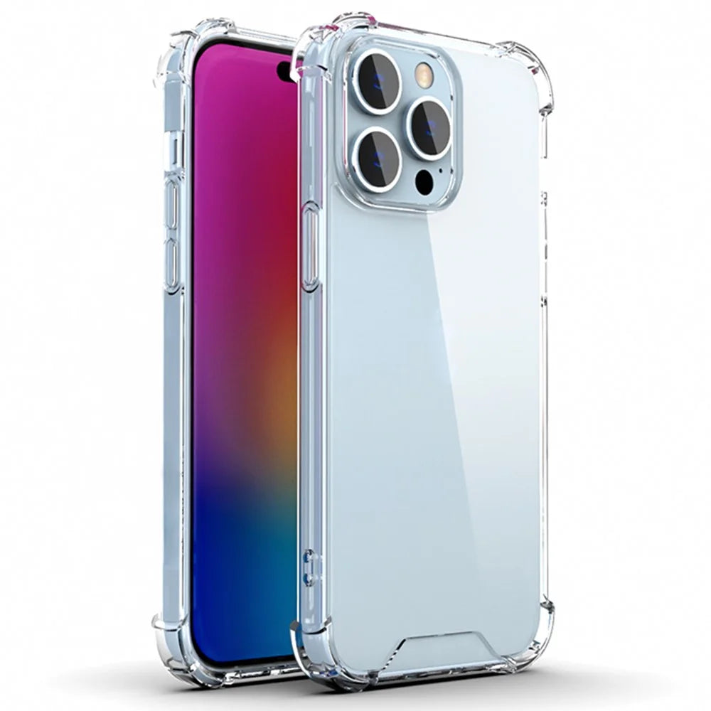 For iPhone 15 Pro Clear Four Corner Anti-fall TPU Frame + Acrylic Back Cover Phone Case - 1