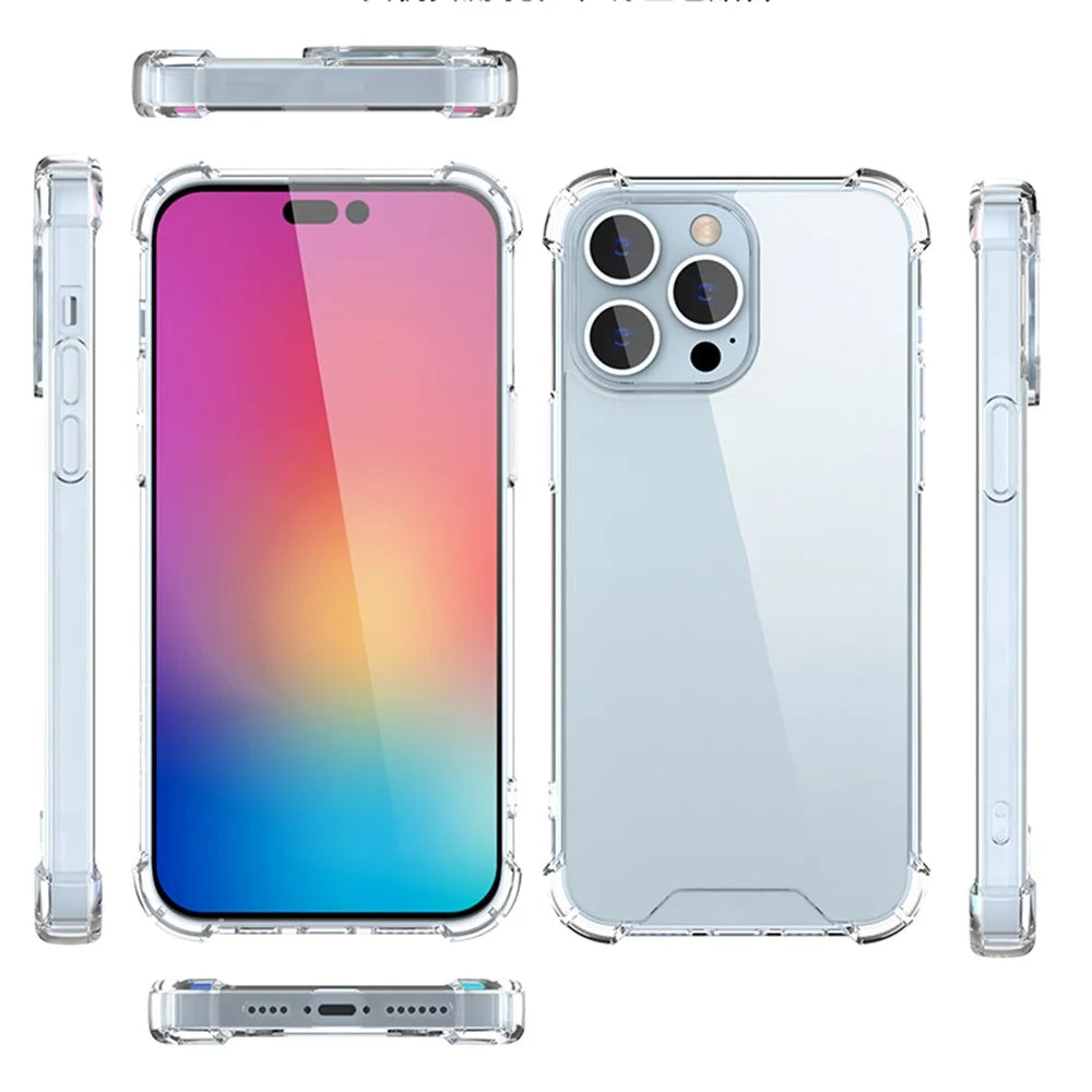 For iPhone 15 Pro Clear Four Corner Anti-fall TPU Frame + Acrylic Back Cover Phone Case - 6