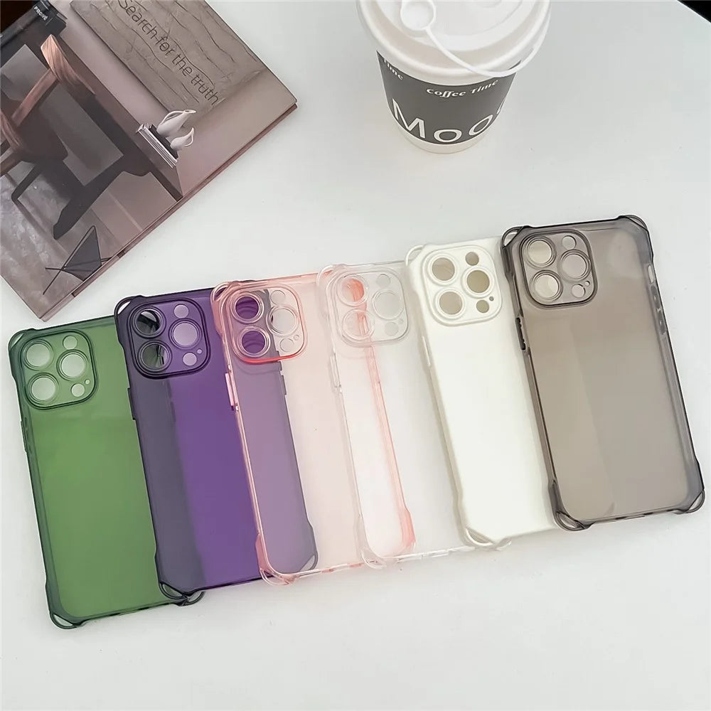 For iPhone 15 Pro Anti-drop Four Corner Phone Cover Slim-Fit TPU Case Drop Protection Cell Phone Shell - Purple - 5