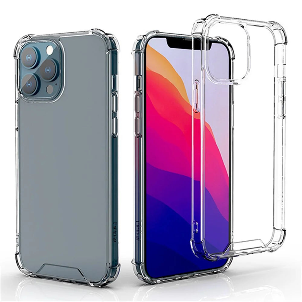 For iPhone 15 Slim-Fit Phone Shell Drop-proof TPU Frame + Acrylic Clear Phone Cover Cell Phone Case - 1