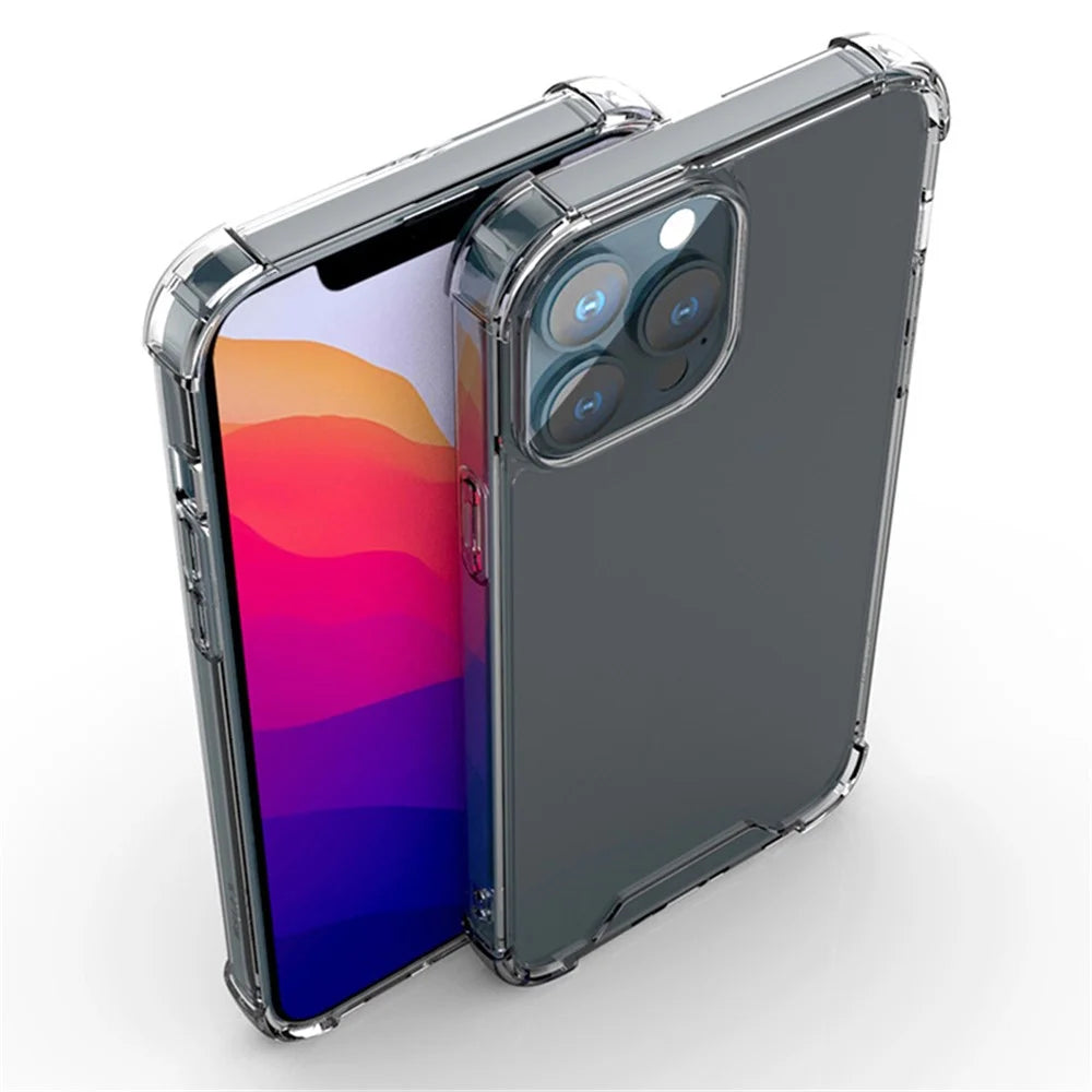For iPhone 15 Slim-Fit Phone Shell Drop-proof TPU Frame + Acrylic Clear Phone Cover Cell Phone Case - 2