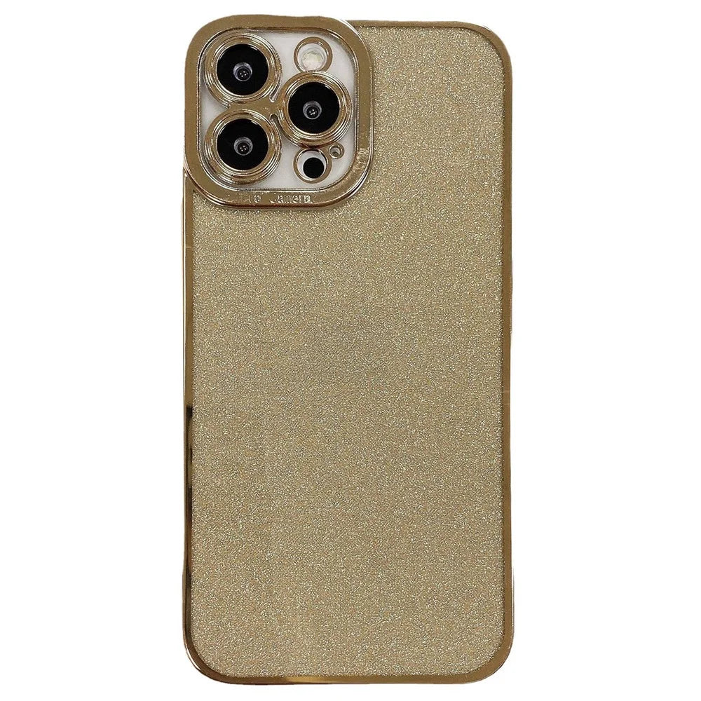 Electroplating TPU Case for iPhone 15 Pro Glitter Detachable Soft Mobile Phone Protective Cover - Gold - 1