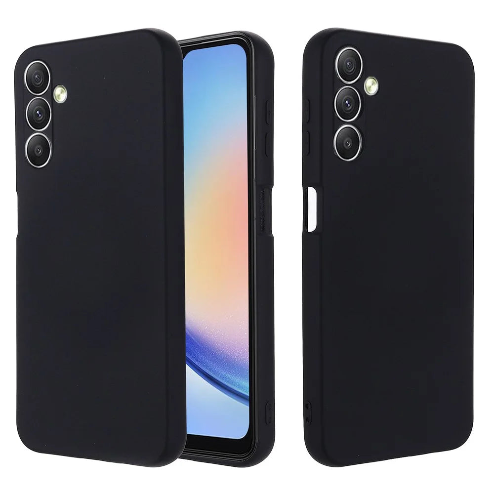 Liquid Silicone Phone Case for Samsung Galaxy F34 5G / M34 5G , Soft Lining Shockproof Phone Cover Shell - Black - 2