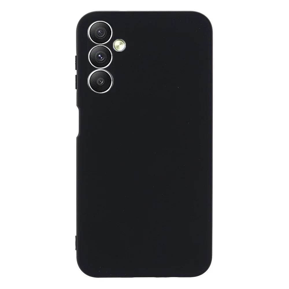 Liquid Silicone Phone Case for Samsung Galaxy F34 5G / M34 5G , Soft Lining Shockproof Phone Cover Shell - Black - 3