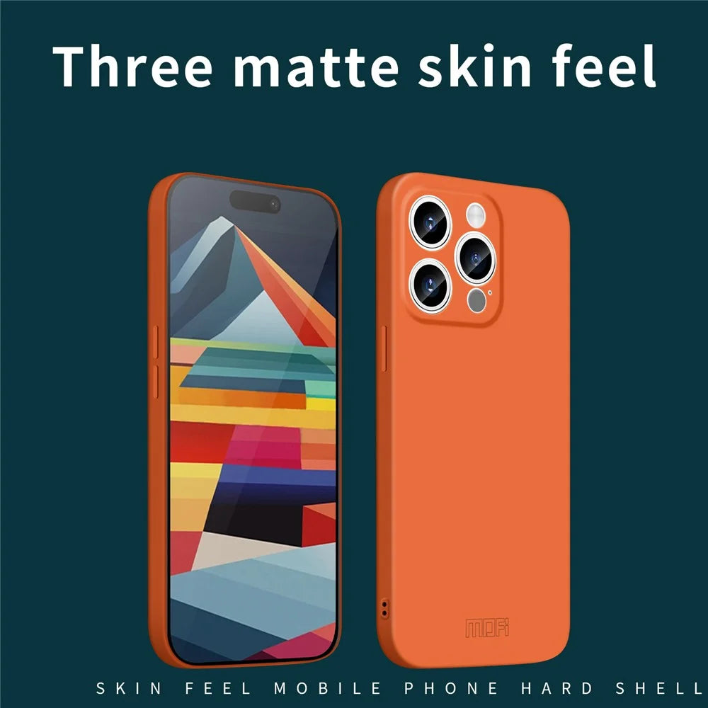 MOFI JK Qin Series Acrylic+TPU Matte Phone Case for iPhone 15 Pro Skin-Touch Shockproof Cover - Black - 2