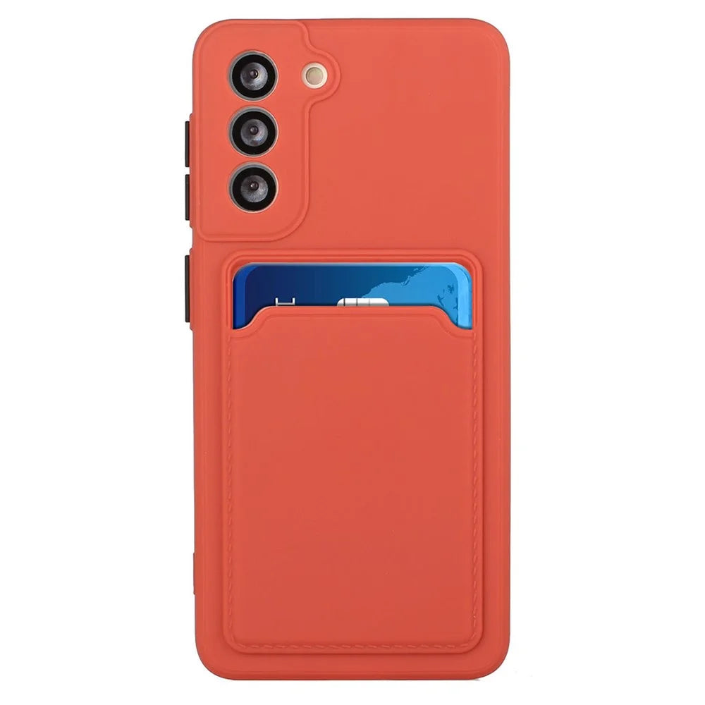 For Samsung Galaxy S23 FE Drop-proof Card Holder Back Cover Soft TPU Phone Case - Rose - 4
