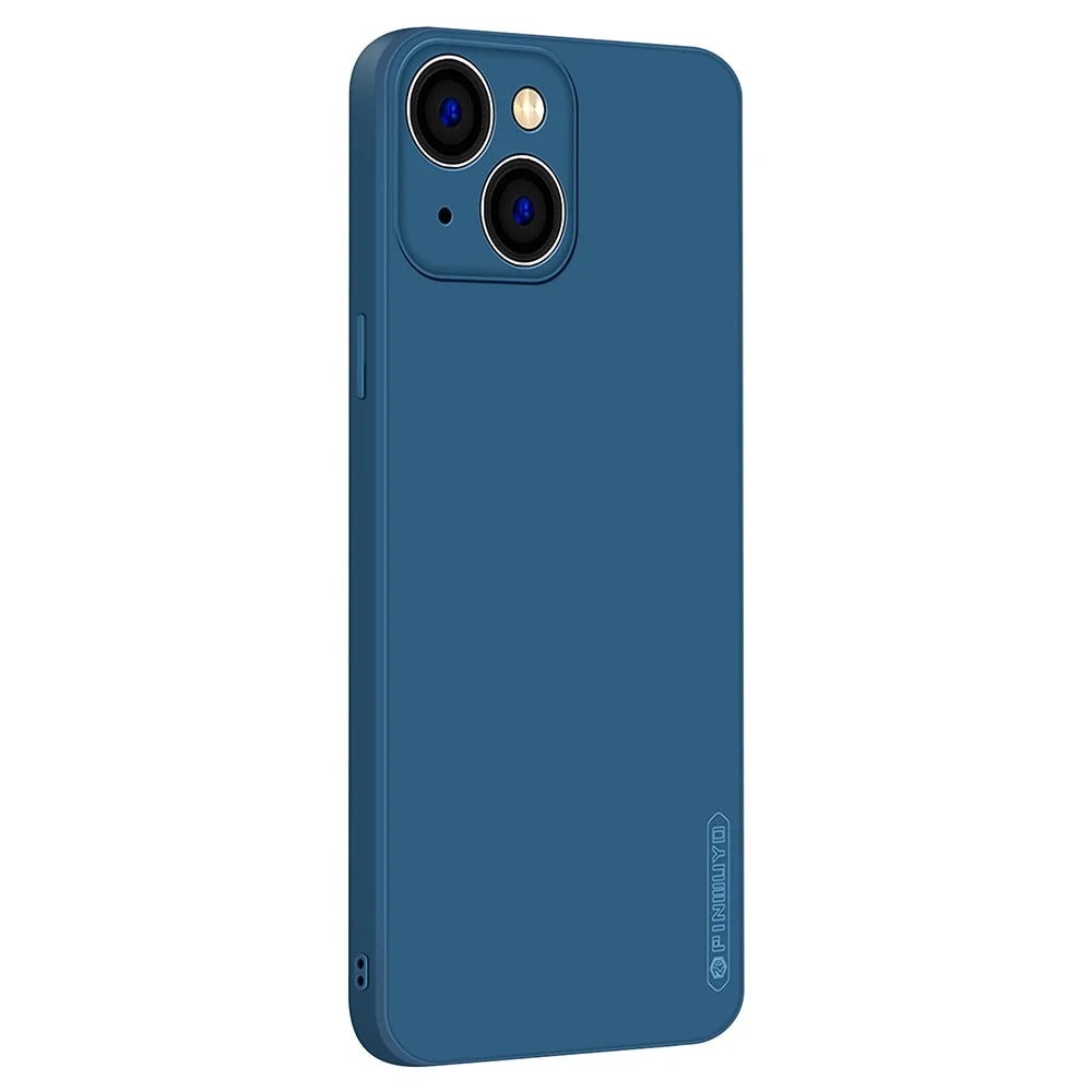 PINWUYO For iPhone 15 Precise Cutouts Anti-Scratch Phone Case Flexible TPU Cover - Dark Blue - 1
