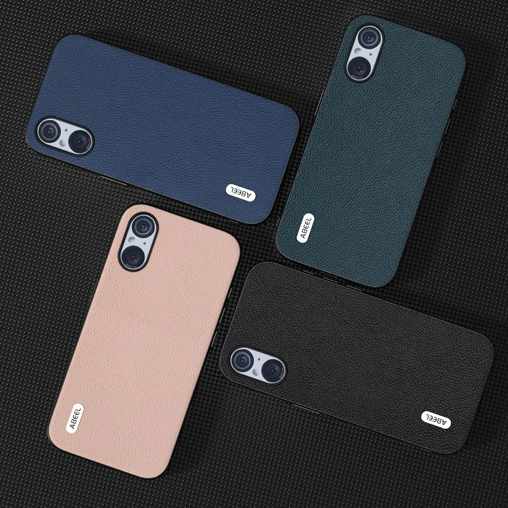 ABEEL For Sony Xperia 5 V Phone Cover Litchi Texture Cowhide Leather Coated PC+TPU Case - Black - 3