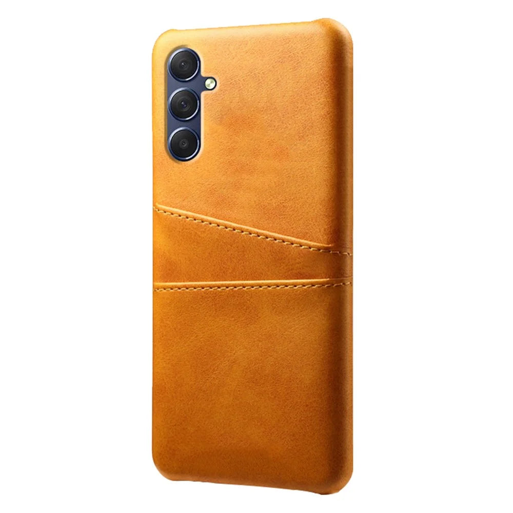 For Samsung Galaxy M34 5G / F34 5G Cell Phone Cover PU Leather Coated PC Protective Case with Dual Card Slots - Orange - 2