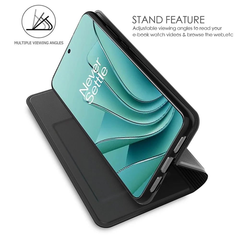 Stand Phone Cover for OnePlus Nord 3 5G / Ace 2V , TPU+PU Leather Card Holder Phone Case - Black - 2