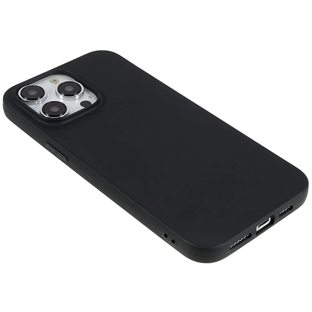For iPhone 15 Pro TPU Back Shell Drop Protection Matte Protective Cover Phone Case - Black - 4