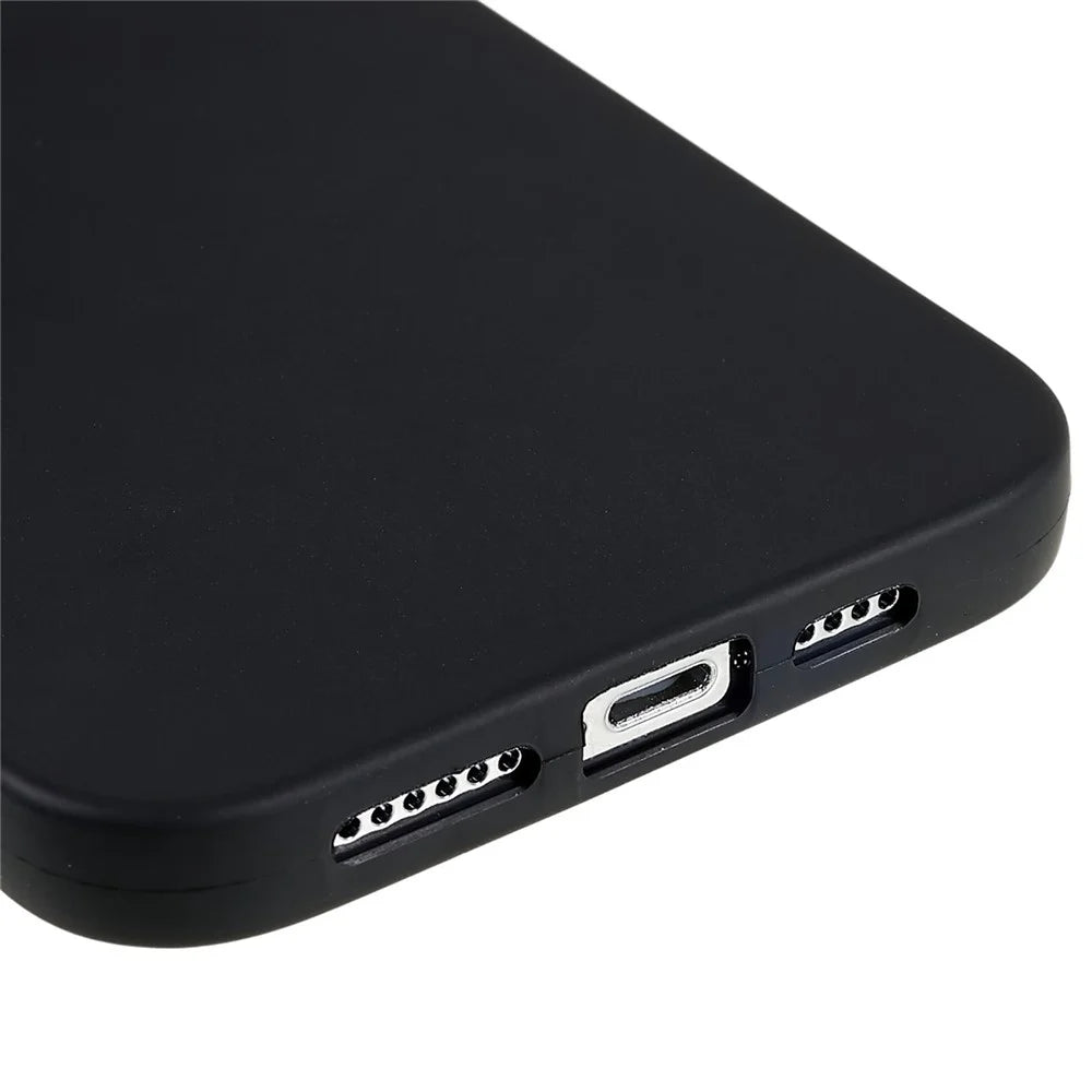 For iPhone 15 Pro TPU Back Shell Drop Protection Matte Protective Cover Phone Case - Black - 7