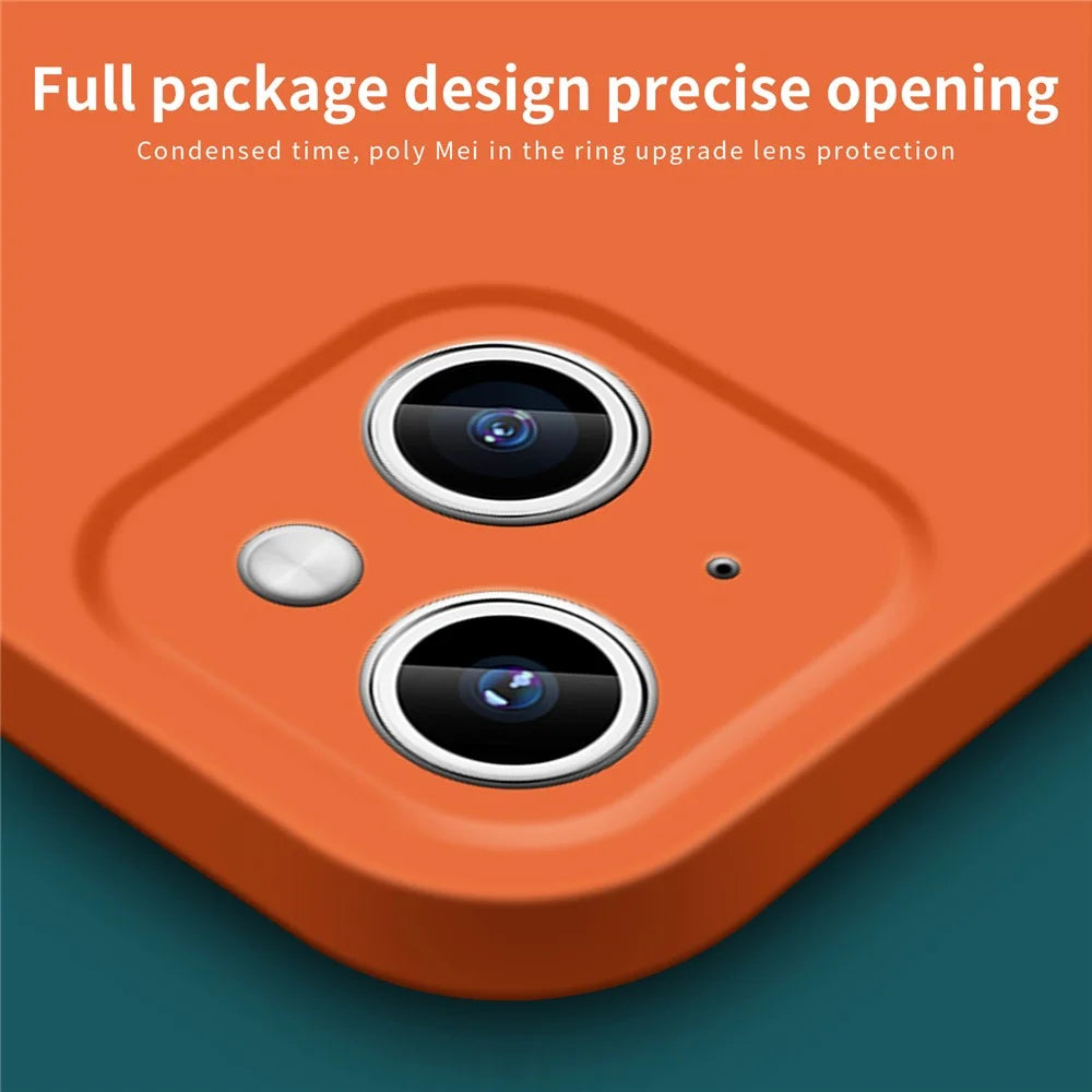 MOFI JK Qin Series Ring Pattern Printed Shockproof Case for iPhone 15 Matte Skin-Touch Acrylic+TPU Phone Cover - Orange - 3